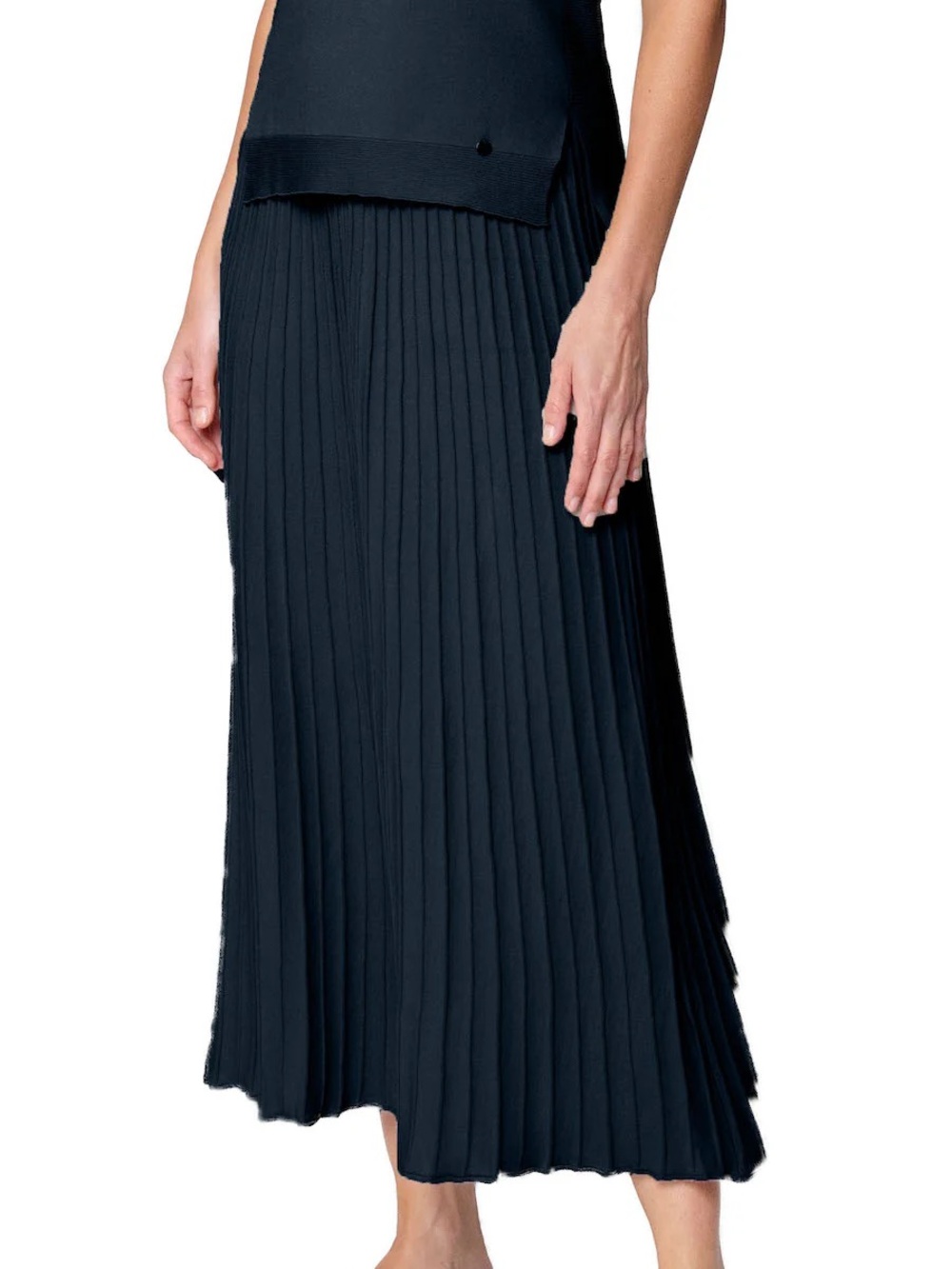 LAFAYETTE 148 Navy Knit Pleated skirt M